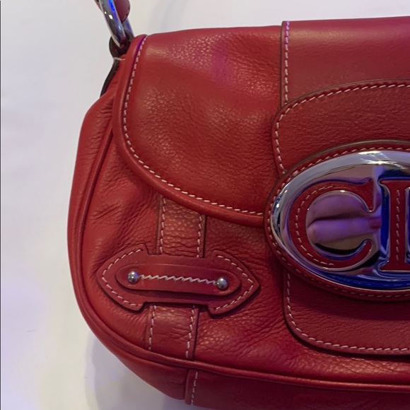 CHRISTIAN DIOR Leather CD Flap Saddle Bag - Picture 4 of 16